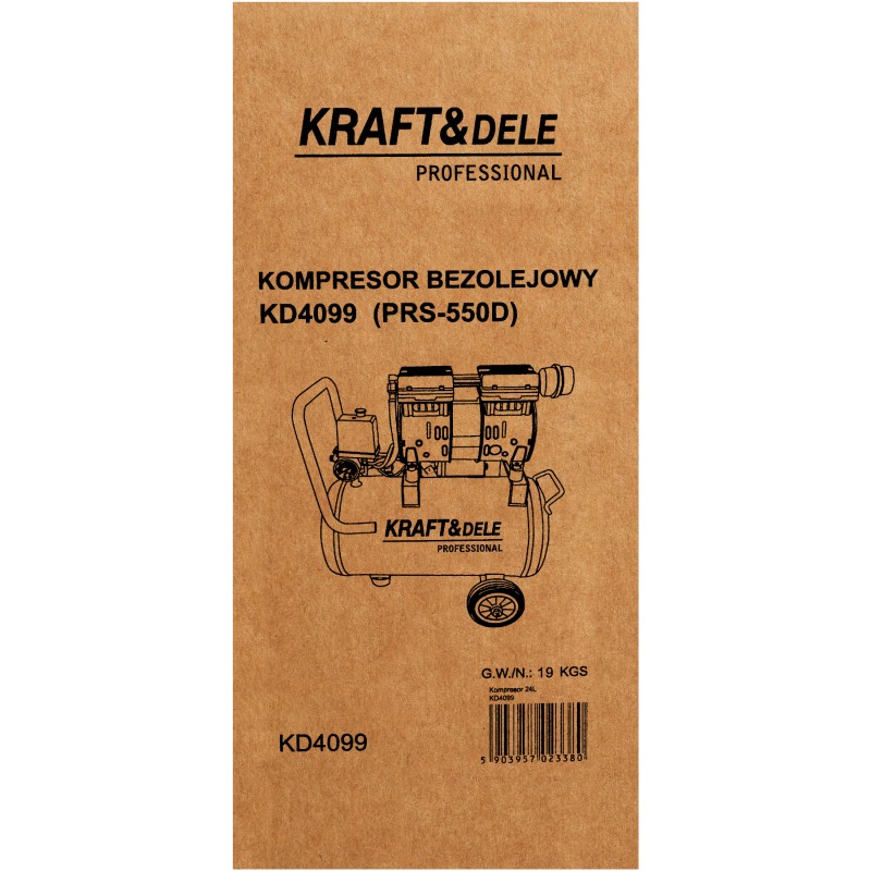 Olajmentes kompresszor 24L 1200W KRAFT&DELE KD4099
