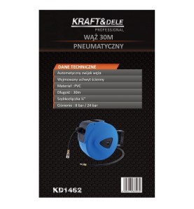 Karta techniczna produktu Wąż pneumatyczny zwijany 30m KD1462