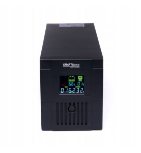 Zasilacz awaryjny UPS 1500VA KD1929 widok z przodu z włączonym wyświetlaczem LCD