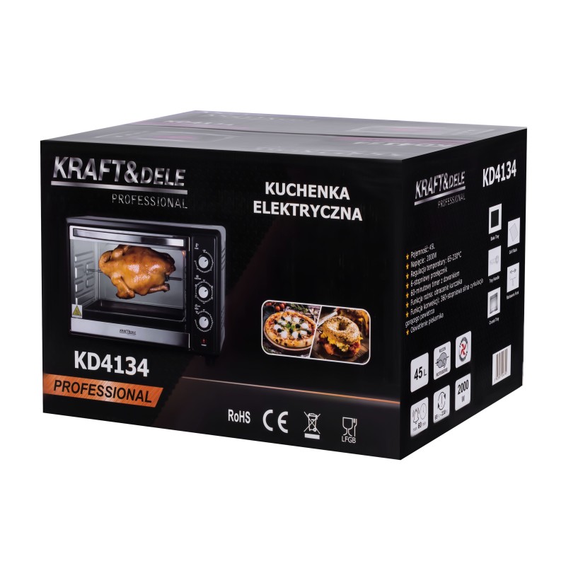 Elektromos sütő 2000W 45L KRAFT&DELE KD4134 Elektromos sütő 2000W 45L KRAFT&DELE KD4134