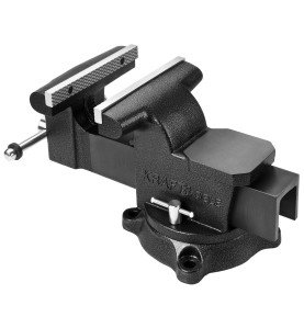 Schlosser-Schraubstock KD3683, schräge Ansicht auf Backen und Fuß