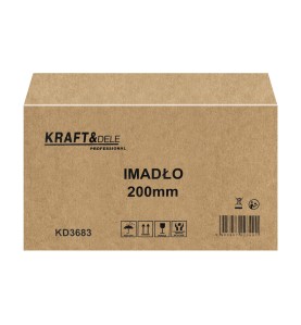 Technisches Etikett auf der Verpackung des Schraubstocks KD3683