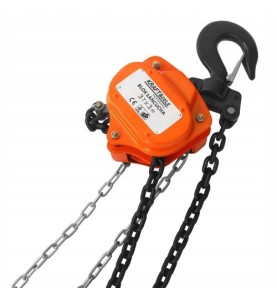 Zbliżenie na mechanizm wciągarki ręcznej łańcuchowej 3T Kraft&Dele KD3501