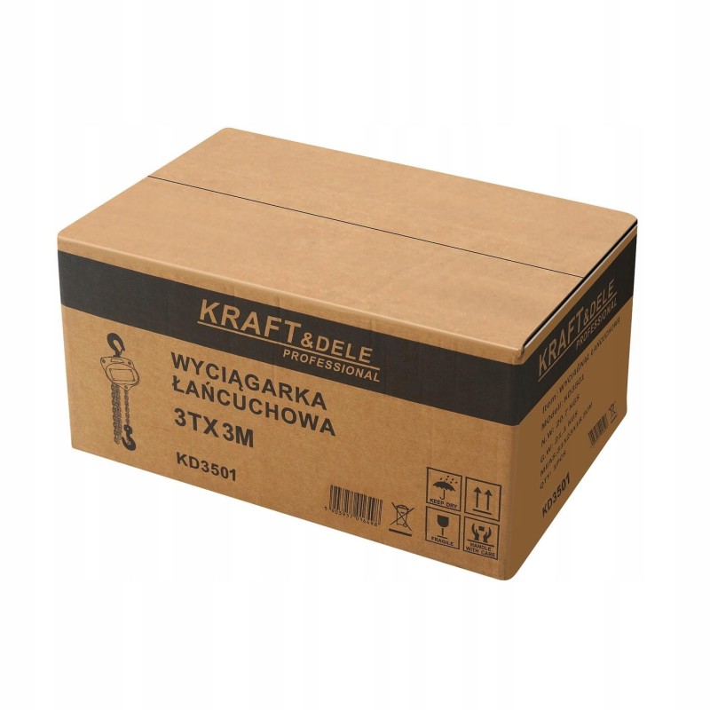 Kézi láncos emelő 3T 3m KRAFT&DELE KD3501