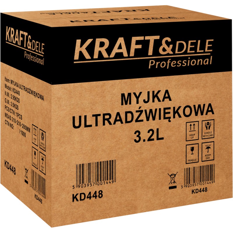 Ultragarsinė vonelė 3,2L KRAFT&DELE KD448 Ultragarsinė vonelė 3,2L KRAFT&DELE KD448