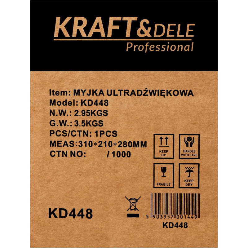Ultragarsinė vonelė 3,2L KRAFT&DELE KD448 Ultragarsinė vonelė 3,2L KRAFT&DELE KD448