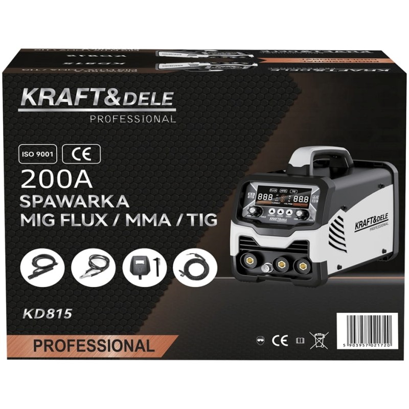 MIG Flux/MMA/TIG Schweißgerät 200A KRAFT&DELE KD815