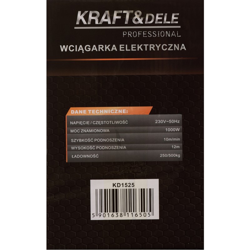 Elektrische Seilwinde 250/500kg KRAFT&DELE KD1525 Elektrische Seilwinde 250/500kg KRAFT&DELE KD1525