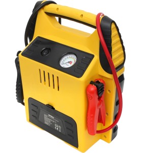 Jump starter KD1921 - widok na tylny panel z manometrem i zaciskami