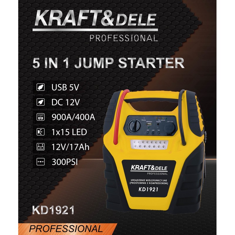 Jump starter 5 viename KRAFT&DELE KD1921 Jump starter 5 viename KRAFT&DELE KD1921