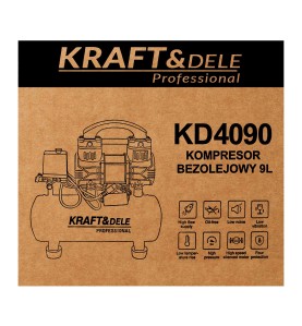Nadruk na kartonie kompresora bezolejowego KD4090 z opisem parametrów