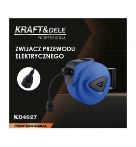 Zwijacz przewodu elektrycznego 10m KD4027 - opakowanie kartonowe z grafiką produktu