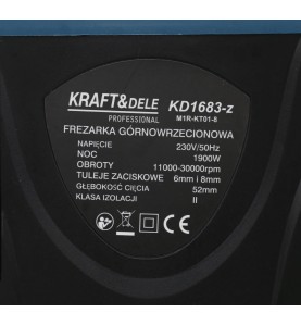 Tabliczka znamionowa z parametrami technicznymi frezarki KD1683-Z