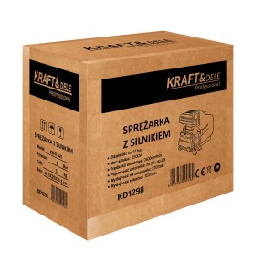 Opakowanie kartonowe sprężarki powietrza Kraft&Dele KD1298 z opisem parametrów
