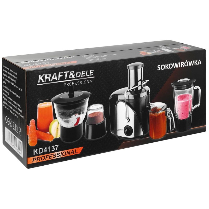 Sulčiaspaudė KRAFT&DELE 1500W + priedai KD4137 Sulčiaspaudė KRAFT&DELE 1500W + priedai KD4137
