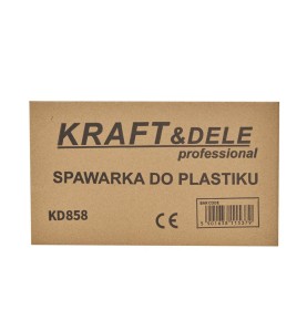 Etykieta na opakowaniu kartonowym spawarki do plastiku Kraft&Dele KD858