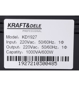 Typenschild der Kraft&Dele USV KD1927