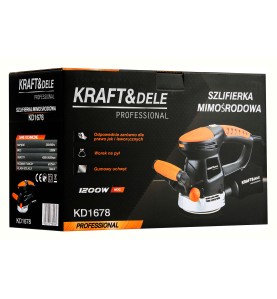 Szlifierka mimośrodowa KD1678 - opakowanie kartonowe z opisem technicznym