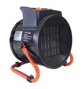 Widok z boku na nagrzewnicę elektryczną Kraft&Dele KD11728 z tabliczką znamionową