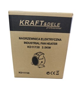 Opakowanie kartonowe nagrzewnicy elektrycznej KD11728 widok z przodu