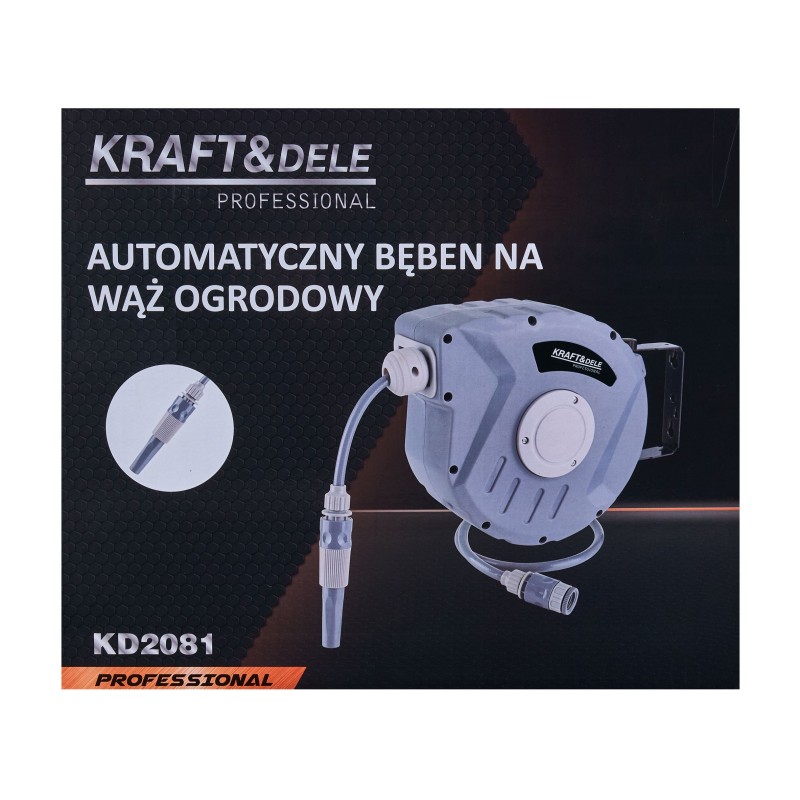 Automatinė sodo žarnos ritė 10m + 1m KRAFT&DELE KD2081
