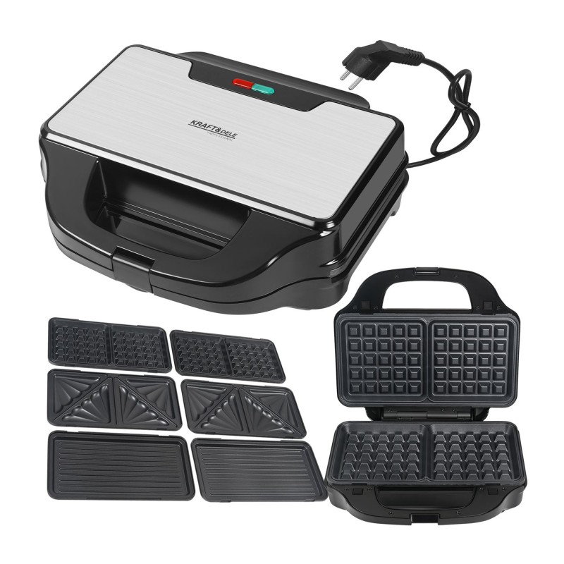 3 az 1-ben elektromos szendvicssütő 1500W KRAFT&DELE KD4133