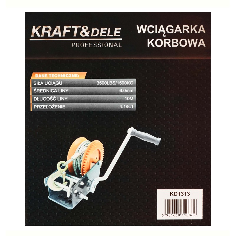 Kézi csörlő 3500Ibs KRAFT&DELE KD1313 Kézi csörlő 3500Ibs KRAFT&DELE KD1313