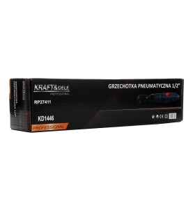 Kartonverpackung des Kraft&Dele Druckluft-Ratschenschraubers KD1446