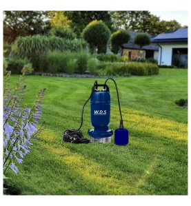 Auf dem Rasen stehende Wasserpumpe WDS2420 im Garten