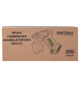 Verpackungskarton des Akku-Druckreinigers KD5375 mit Barcode und Modellbezeichnung
