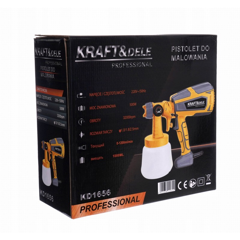KRAFT&DELE 500W 1000ml dažymo pistoletas KD1656